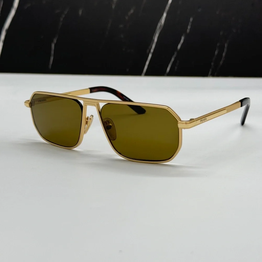 NEW SPR A53 1BK01T PRADA PRA53S 1BK01T UNISEX SUNGLASSES PR A53S 1BK01T GOLD